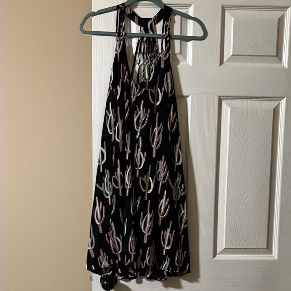Black Cactus Print Dress